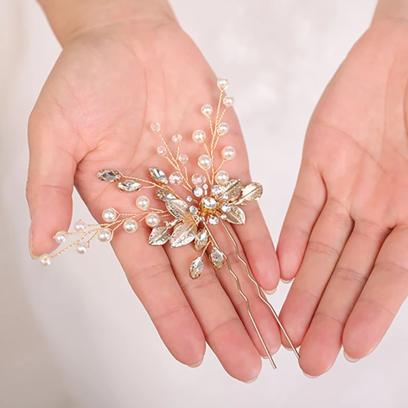 Женская Повседневная заколка для волос золотые головные уборы ручной работы