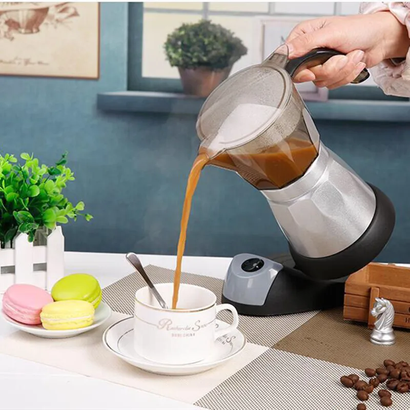 Электрический гейзер Кофеварка Moka Pot Итальянский Эспрессо кофеварка для мокко