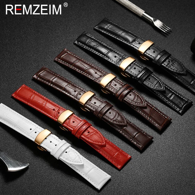 Ремешок для часов REMZEIM из натуральной телячьей кожи кожаный браслет наручных с