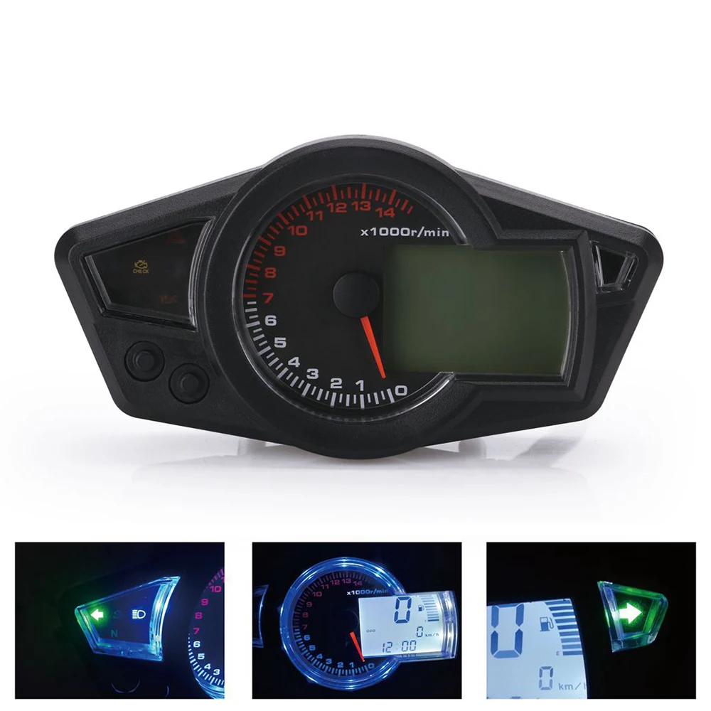 Универсальный 12 В ЖК дисплей мотоцикл одометр спидометр топливный датчик