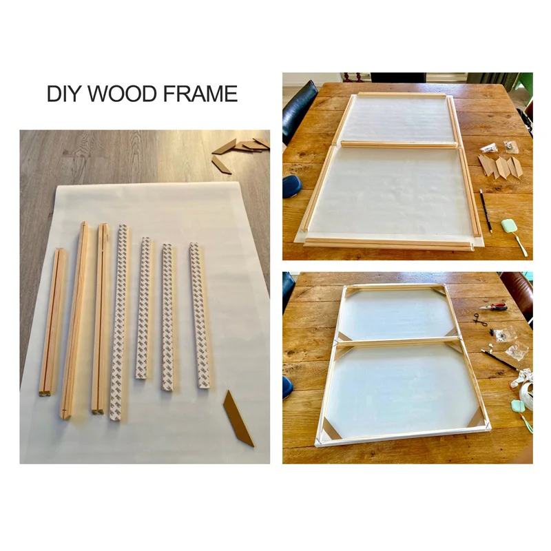 

Large DIY Natural Wood Photo Frame For Canvas Paintings Decorative Pictures Wall Art Big Posters Home Hanger Decor