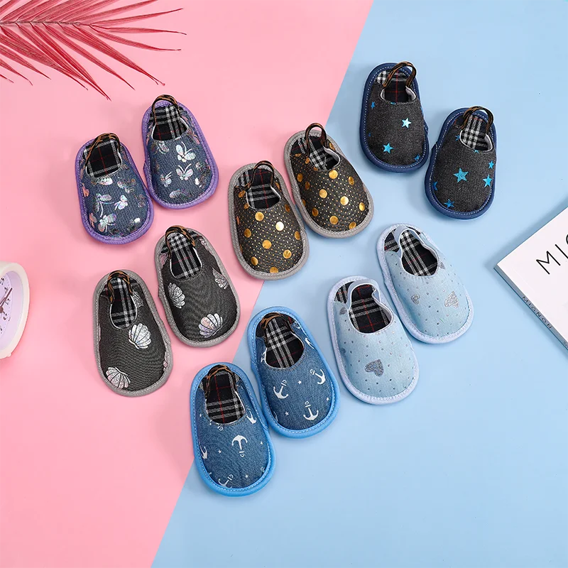 [simfamily]Baby Shoes Girls Boy Slippers Newborn Infant First Walkers Toddler Baby Footwear Cotton Soft Anti-Slip Sole - купить по