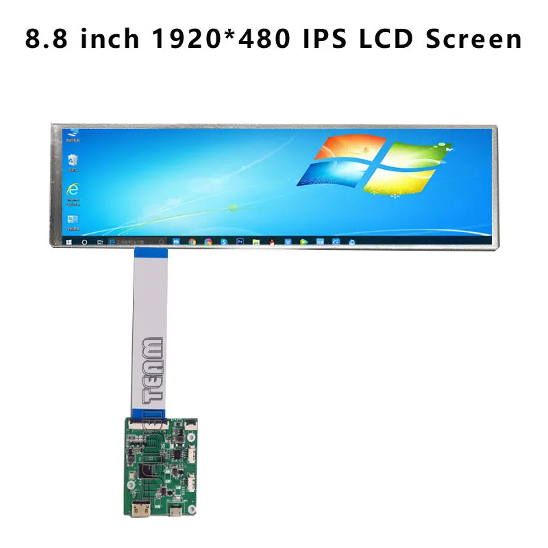 8.8 Inch Long Strip 1920*480  IPS Mipi Display AIDA64 Monitoring Sub Lcd HSD088IPW1 Secondary Screen Computer Display Case