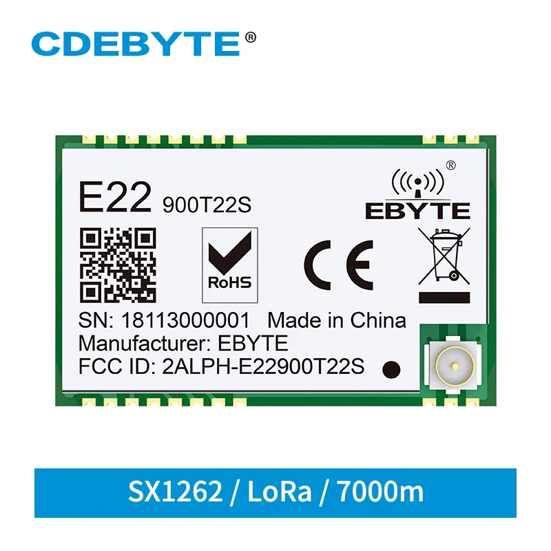 

E22-900T22S1B SX1262 915MHz UART SMD Wireless Transceiver RF Module RSSI Net Working For IPEX Antenna CDEBYTE
