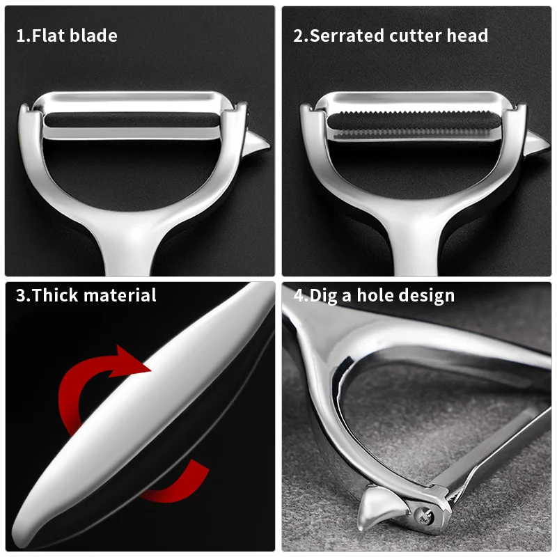 

Kitchen Peeler Fruit and Vegetable Peeler Stainless Steel Rotary Super Sharp Food Peeler Kitchen Gadgets