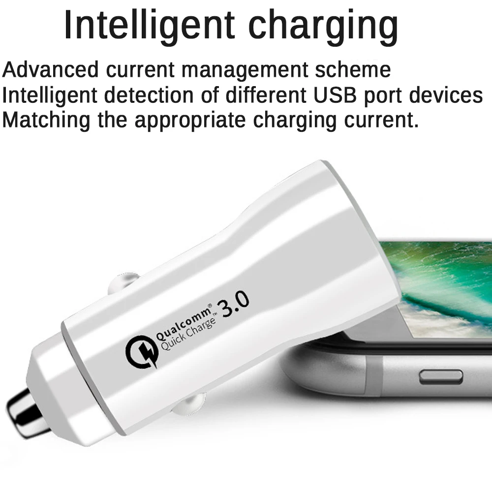 Автомобильное зарядное устройство USB для быстрой зарядки 3 0 + А с 2 портами