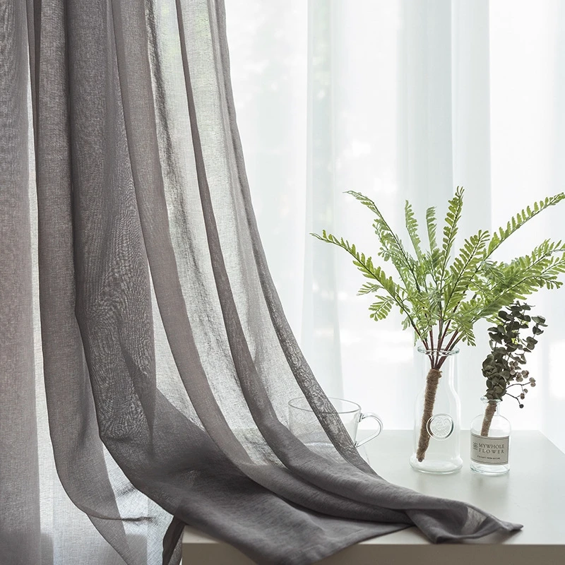Европейский однотонный тюль занавески для гостиной спальни отвесные кухни