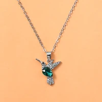 2020 new hummingbird necklace women banquet clavicle chain jewelry hummingbird in flight pendant necklace lady jewelry gift