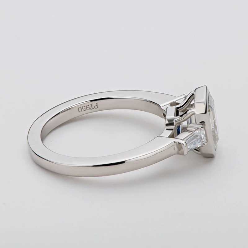 

OEVAS Real 2 Carat D Color Emerald Cut Moissanote Rings For Women 100% 925 Sterling Silver Sparkling Wedding Party Fine Jewelry