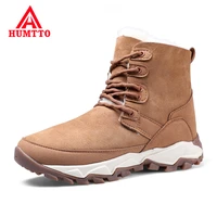 winter new brand genuine leather trekking boots plus velvet hiking boots women non slip wear resistant lace up outdoor sneakers