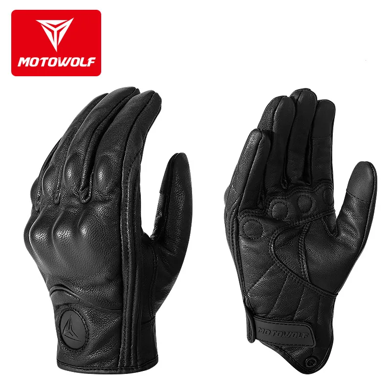 

MOTOWOLF Motorcycle Gloves Leather Summer Breathable Guantes Moto Motocicleta Protective Gears Motocross Motorbike Gloves