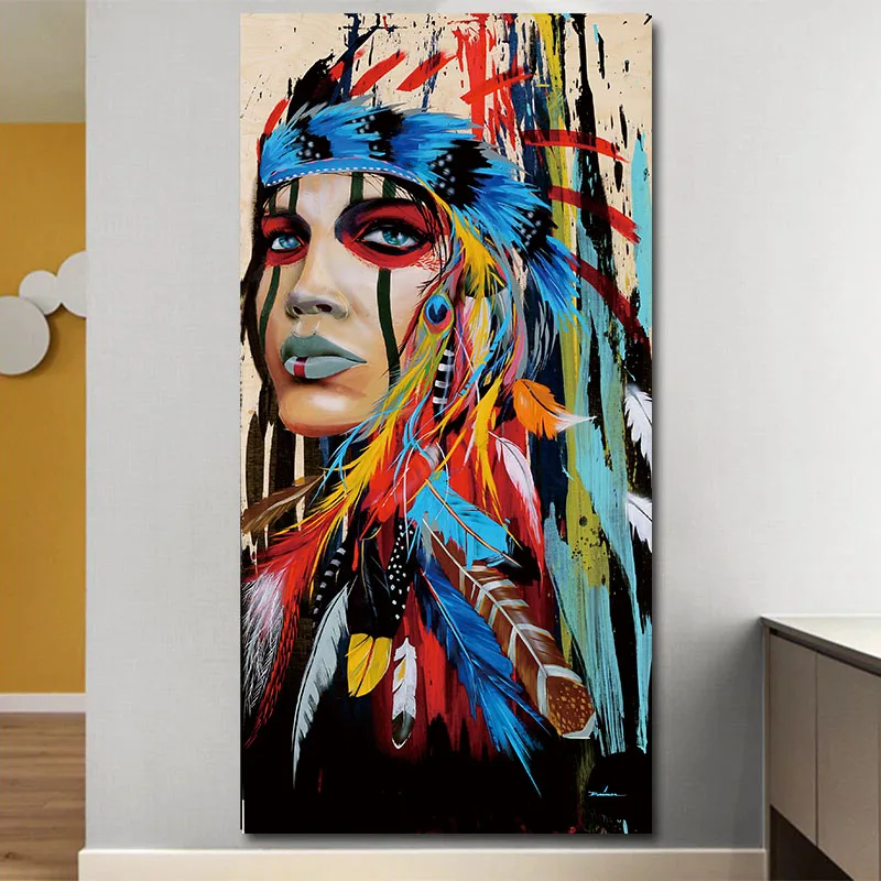 Картина на холсте современные красочные женские картины с перьями для девушек