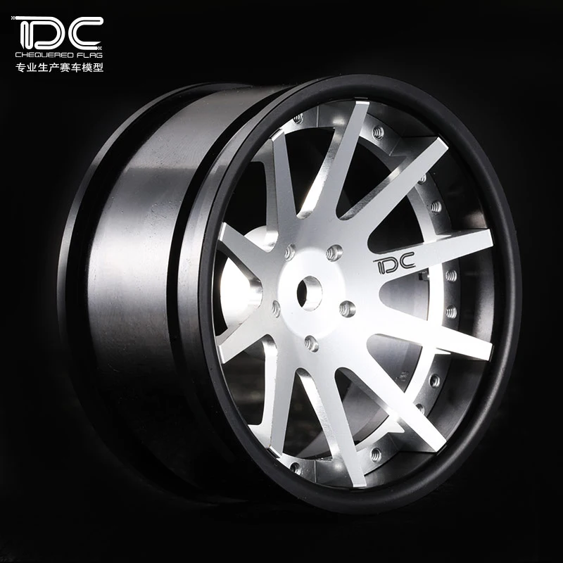 

DC 4PCS 1/10 Drift Wheels DC-S10 Rueda offset +6/+9 Cambiable Plata/Negro EP Aluminium Alloy Anodized RC Cars Accessories