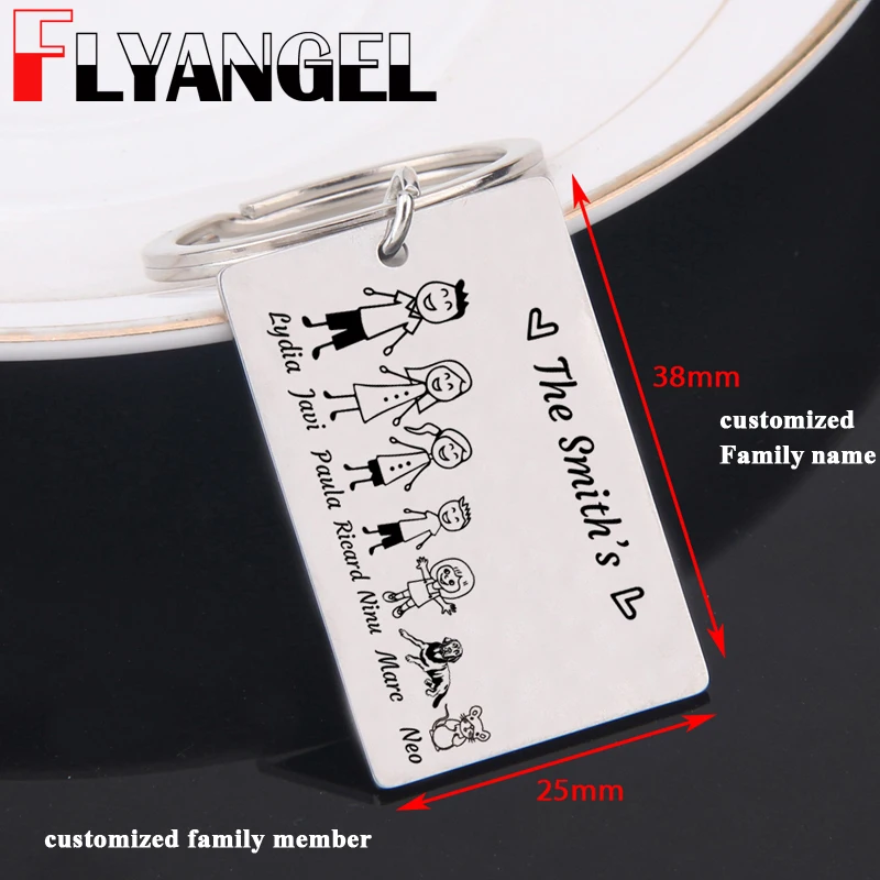 Брелок FLYANGEL с именем семьи Модный сувенир для всей бижутерия надписью Love