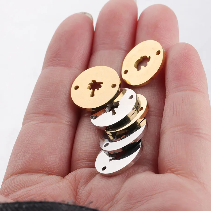 Зеркальная полировка из нержавеющей стали полый Слон/кокосовое дерево