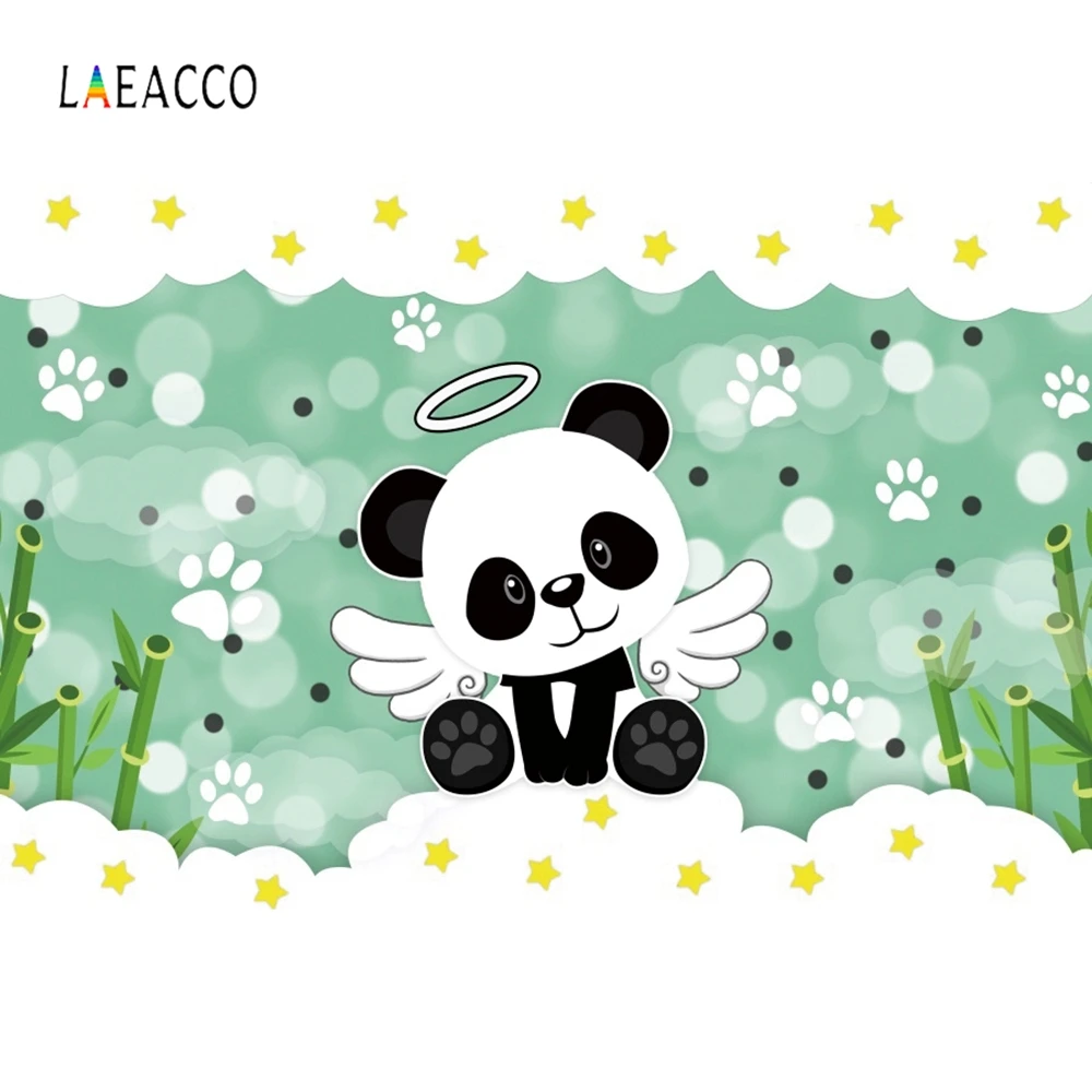 Laeacco Panda вечерние Bamboos в полоску в горошек для фотосъемки на день рождения фоны индивидуальные фотографические фоны для фотостудии