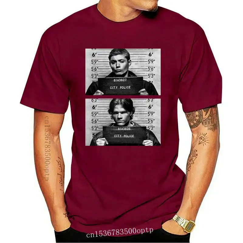 

New Supernatural MenS Winchester Mugshots T-Shirt Streetwear Funny Tee Shirt male brand teeshirt men summer cotton t shirt