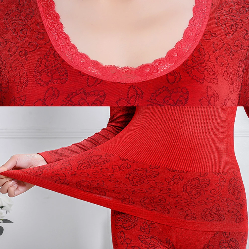 2 шт. Термальность нижнее белье для женщин зимние с круглым вырезом Long Johns в форме