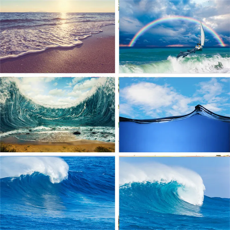 Реквизит для фотосъемки Nitree морские волны пляж морской пейзаж фон свадебных