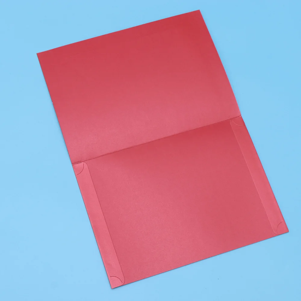 

10Pcs Honor Certificate Classical Retro Double Line Gilding Envelope Contract Document Folder (Purplish Red)