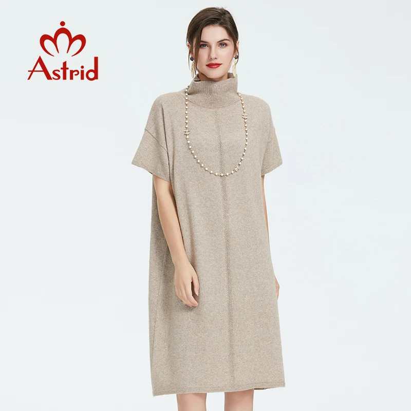 Astrid 2019 Осень новое поступление женское платье с длинным рукавом топ серый цвет