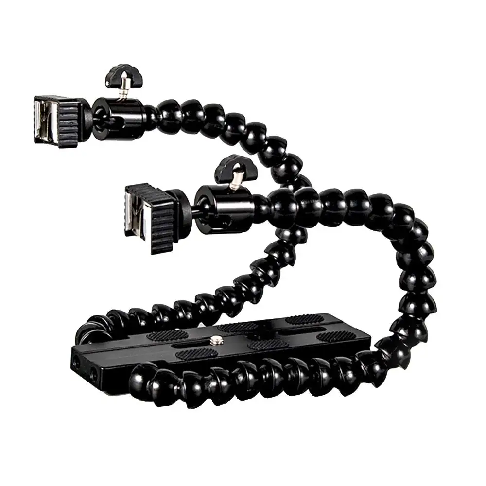 Гибкий Осьминог двойной кронштейн для вспышки держатель макросъемки|Аксессуары