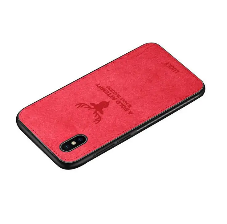 Red Cloth PU Ультра тонкий магнитный автомобильный чехол для телефона iPhone X 6 6s 7 8 Plus 11 Pro samsung Невидимый встроенный Магнит Мягкий ТПУ противоударный чехол - Цвет: Red Cloth PU
