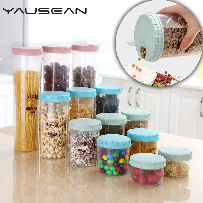 2 шт. удобные Герметичные банки контейнеры для хранения продуктов пластиковые