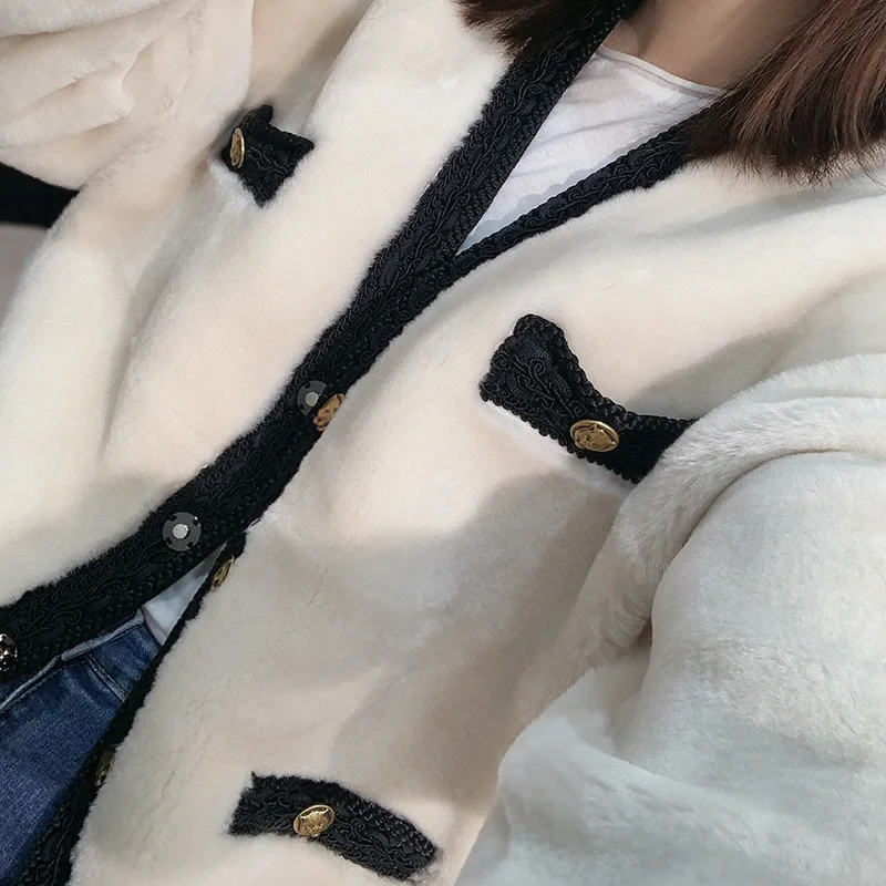 Новинка 2020 зимнее меховое пальто женская кожаная комбинированная