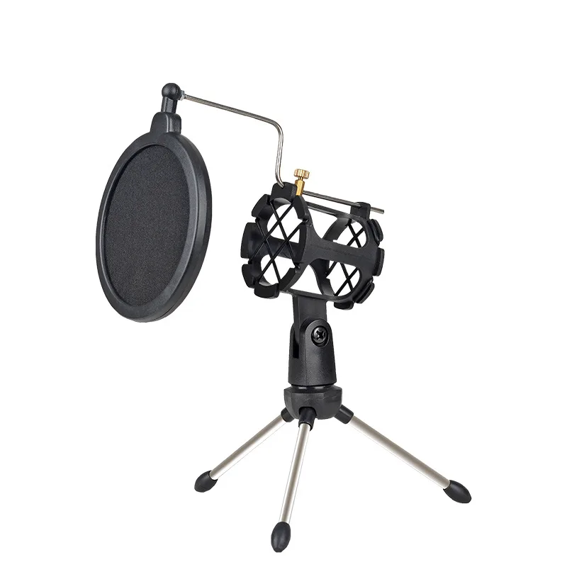 

Microphone Desktop Tripod Blowout Prevention Net Integrated Fixed Live Recording K Song Mic Windshield Universal