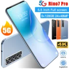 Новый смартфон Rino 7 pro, 5,5 дюйма, 4800 мАч, HD-экран, 8 + 128 ГБ, сотовый телефон с поддержкой 4, Android 10, мобильный телефон, разблокировка