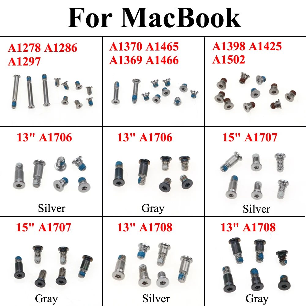 1Set 13 "15" 17 "Rear Cover Screw For Macbook Computer A1278