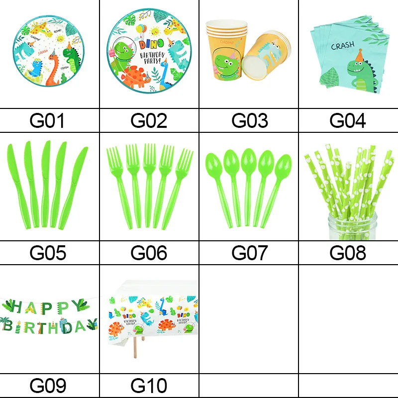 

Dinosaur Party Disposable Tableware Paper Plate Cup Napkin Jungle Theme Happy Birthday Party Baby Shower Decoration Kids Favor 8