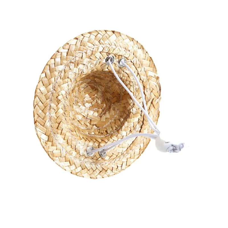 

Summer Cat Dog Straw Hat Cute Exquisite French Fries Garnish Sombrero Outdoor Sun Hat Woven Sun Dog Hat Chihuahua Teddy Supplies