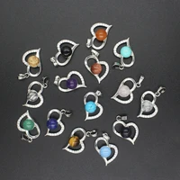 women infinity love heart pendant necklace girl crystal chakra yoga birthstone jewelry quartz chain