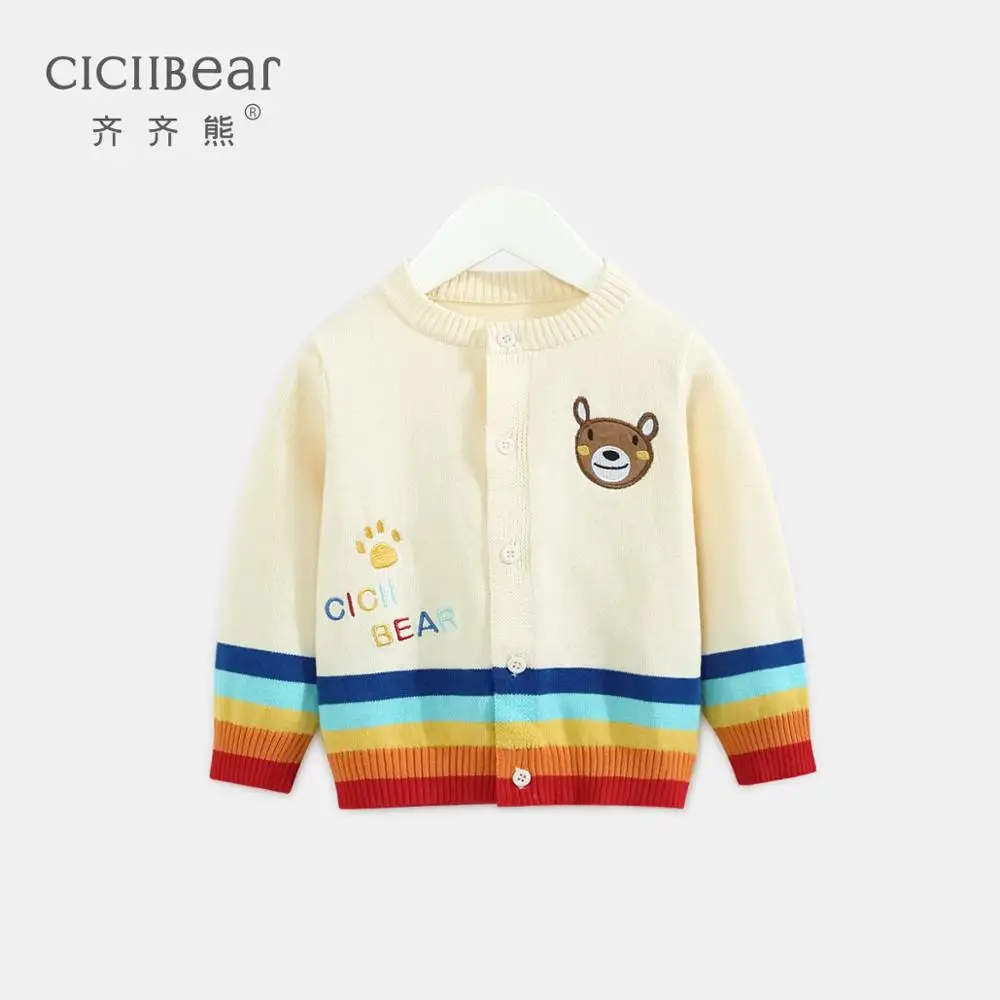 Cicibear хлопковый свитер для маленьких мальчиков и девочек на весну осень