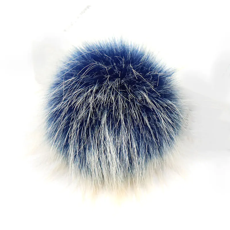 navy blue-10cm Цветной 8/10 см большой помпон из натурального искусственного меха лисы меховой помпон для женщин шапка Меховые помпоны для шапок шапка s для вязаной шапки - Цвет: navy blue-10cm