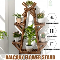 6 type windmill wooden plant stand pot durable plant shelf flower pot stand storage rack plant holder outdoor furniture decorate