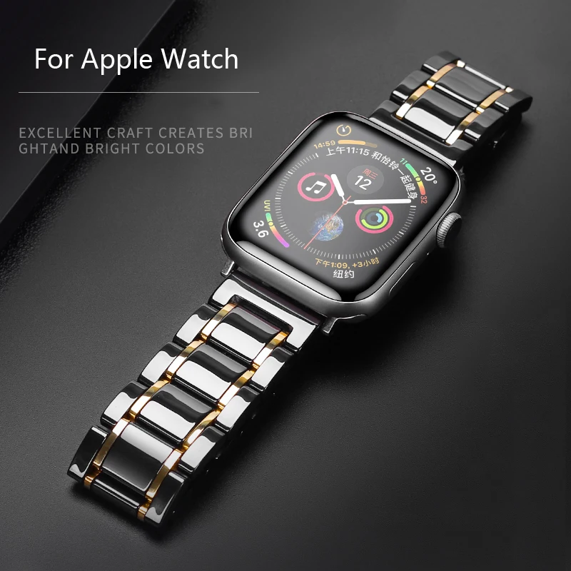 Strap Watchband Stainless Steel Series 5 4 3 2 1 Ceramic 5 4 44mm 40mmm Link Bracelet Iwatch 42mm 38mm for Apple Watch Band 22cm
