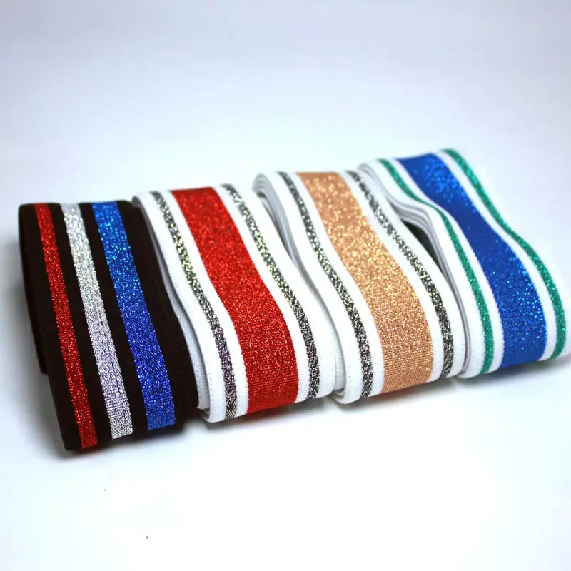 Плоская эластичная полосатая повязка для брюк 4 см|Резинки| |