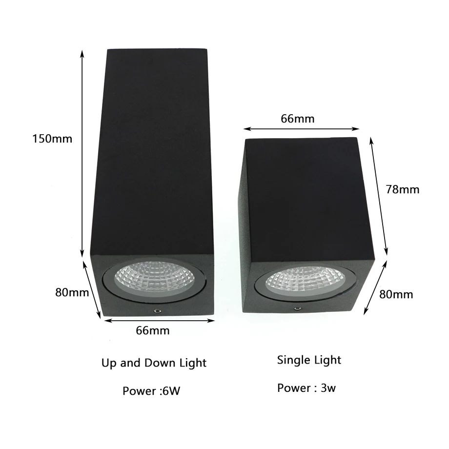 3w 7w светодиодный алюминиевый настенный светильник настенное бра квадратный