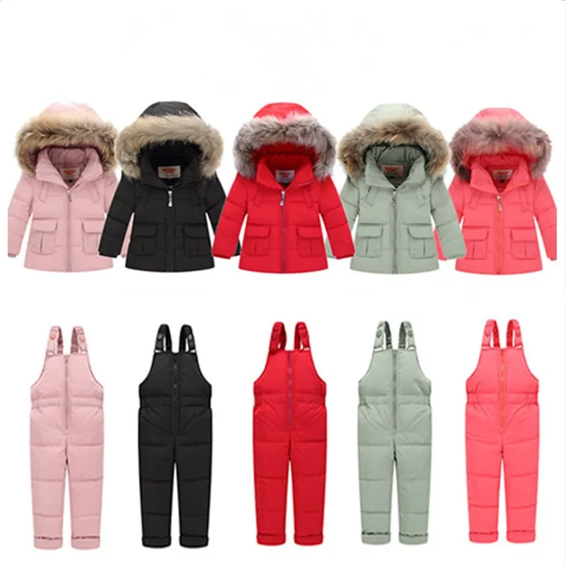 2019 Комплекты детской одежды Русская зима для девочек утепленная куртка парка на
