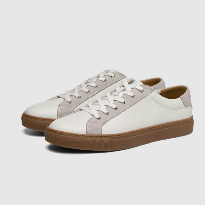 

Brand Flat Men Casual Sneakers Shoes Round Toe Lace Up Soft Leather Loafers Handmade Outdoor Men Flat Shoes Business Suit