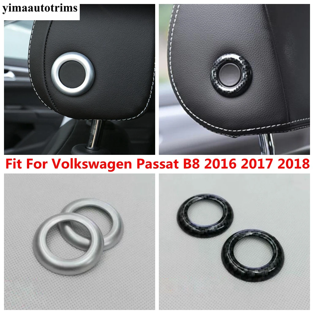 

Seat Head Pillow Headrest Adjustment Button Ring Decor ABS Accessories Cover Trim Interior For Volkswagen Passat B8 2016 - 2018