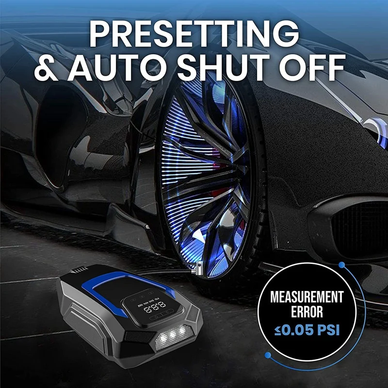 Precio Inflador De Neumáticos Portátil Para Coche, Bomba De Aire Digital Con Pantalla Táctil, 12V, Apagado Automático