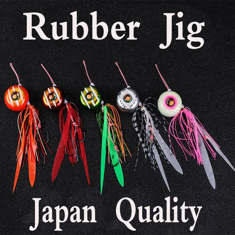 Lurekiller Tai Rubber Kabura Jig Slider 45 60 80 100 120 150 180g Luminous Jig Head With Skirt Jigging Lure Metal Fishing
