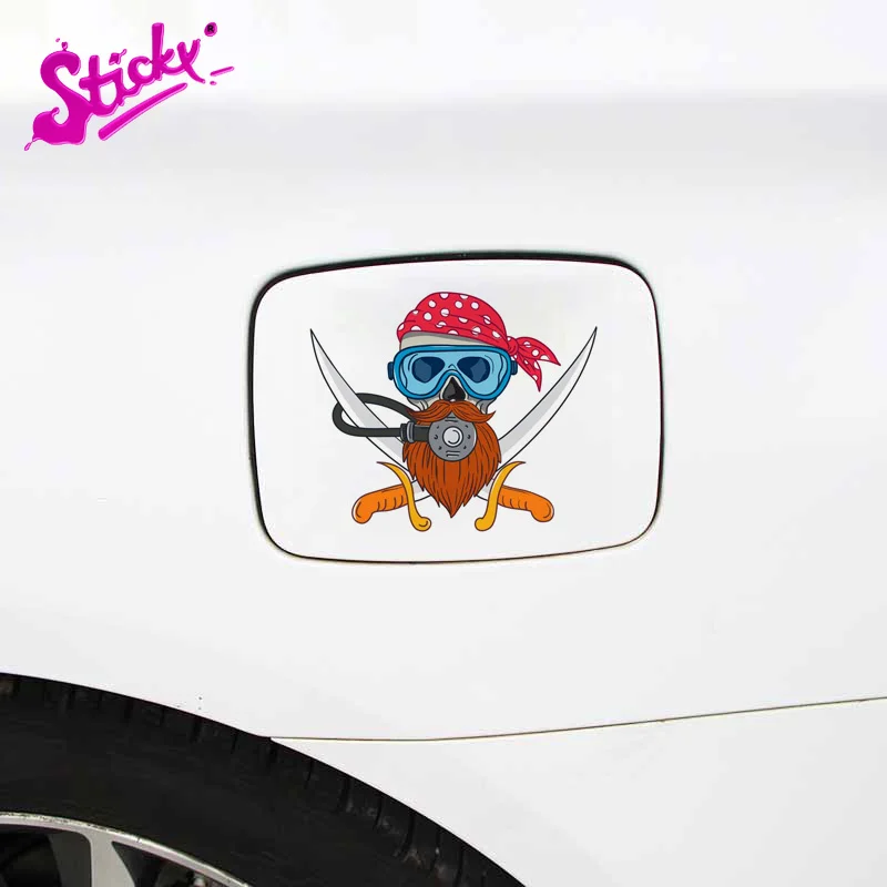 Липкий значок с пиратским черепом брендовая Автомобильная наклейка Декор