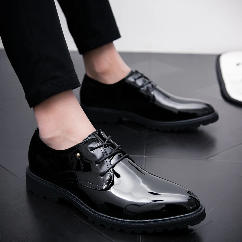 Мужские брендовые кожаные повседневные оксфорды обувь на шнуровке дышащая