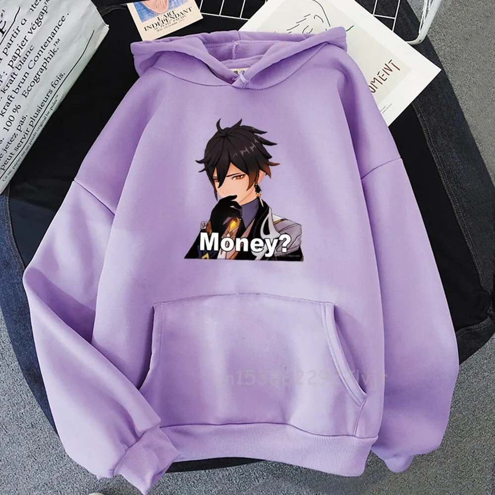 Zhong Li Print Genshin Impact Hot Game Anime Hoodie Women/Men Streetwear Kawaii Clothes Of Tees Oversized Sweatshirt Harajuku