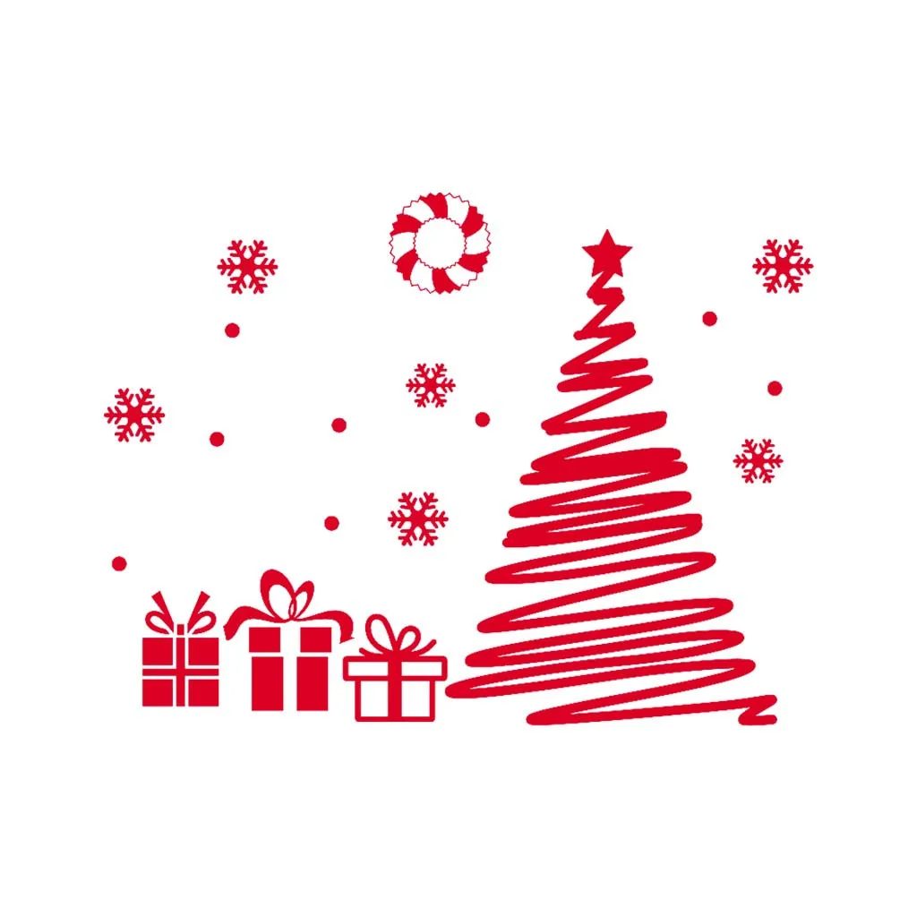 Абстрактная рождественская елка ПВХ наклейка на стену украшение для гостиной